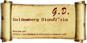 Goldemberg Dionízia névjegykártya